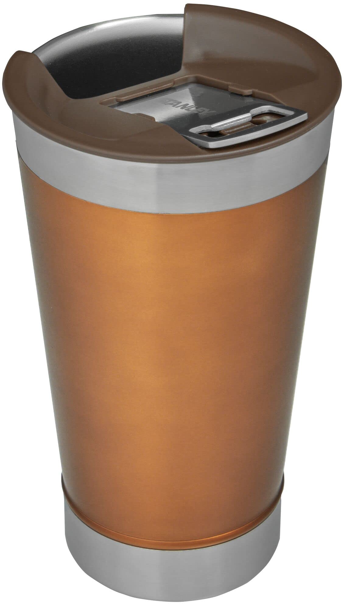 STANLEY Stay-Chill Beer Pint 16 oz | Wide Mouth Lid | Built-In Bottle Opener | Beer Tumbler Cup | Insulated Stainless Steel Pint Glass | BPA-Free | Maple