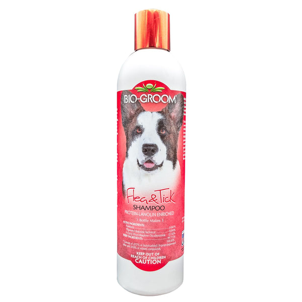 Bio-Groom Flea & Tick Dog Shampoo - Flea and Tick Prevention for Dogs, Cat Flea Treatment, Cruelty-Free, Made in USA, Natural Tick Repellent, Protein-Lanolin Shampoo - 12 fl oz 1-Pack