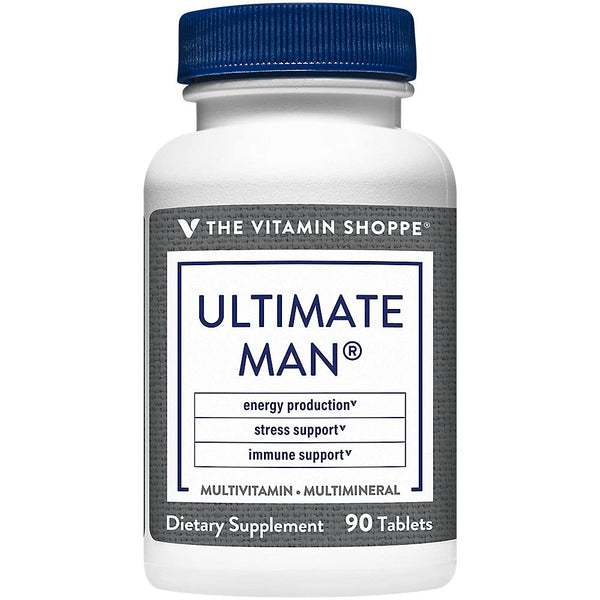 The Vitamin Shoppe Ultimate Man Multivitamin - High Potency Daily Multi with Energy Blend, Complete Nutrition for Men (90 Tablets)
