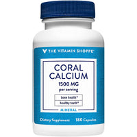 Thumbnail for The Vitamin Shoppe Coral Calcium 1,500MG - Eco Safe Source of Calcium, Magnesium & Trace Minerals to Support Healthy Bones and Teeth (180 Capsules)
