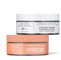 Thumbnail for Urban Skin Rx 2-Pack Clear Skin & Combination Skin Cleansing Bar Duo | Helps Diminish Look of Spots & Blemishes, Removes Excess Oil, 3-in-1 Daily Cleanser, Exfoliant & Mask Includes (2) 2.0 Oz Bars