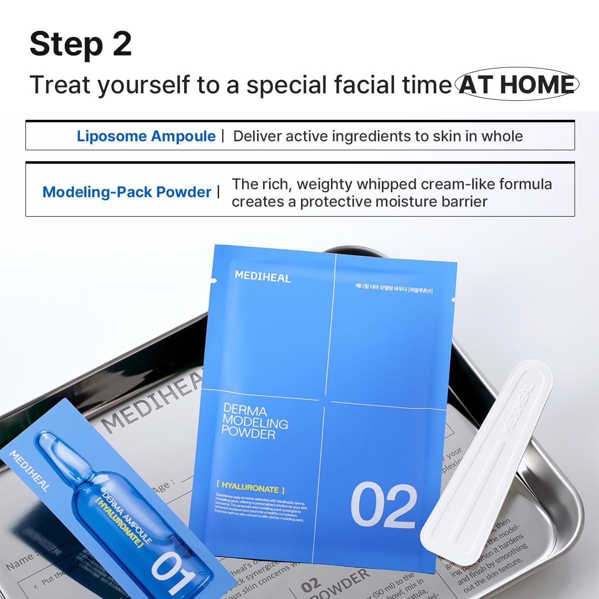 Mediheal Derma Modeling Pack (Hyaluronate) - Deep Hydrating For Moist Skin - Easy DIY Home Spa Kits, Hydrating Icy Jelly Mask For Skin Refreshment