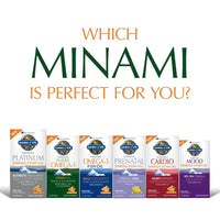 Thumbnail for Garden of Life Minami Algae Omega 3 Vegan DHA for Brain and Eye Health - Orange Flavor, 500mg Plant Based DHA Omega-3 Vegan Algae Oil plus Astaxanthin, No aftertaste, 60 easy-to-swallow Mini Softgels