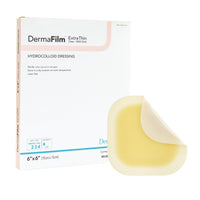 Thumbnail for DermaRite's DermaFilm Thin, Hydrocolloid Wound Dressing - with Border and Conformable Film Backing, Promotes Healing - 6 in. x 6 in., 1 Count, 5 Packs, 5 Total