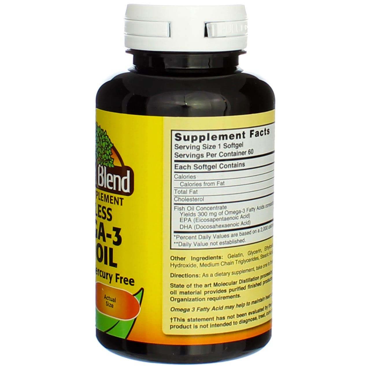 Nature's Blend Omega-3 Fish Oil Odorless 60 Sgels