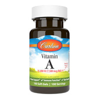 Thumbnail for Carlson - Vitamin A, 25000 IU (7500 mcg RAE), Vision & Skin Health, Immune Function, 100 soft gels