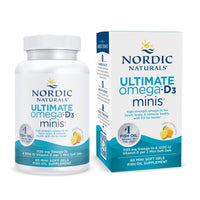 Thumbnail for Nordic Naturals Ultimate Omega Mini D3, Lemon Flavor - 60 Mini Soft Gels - 1120 mg Omega-3 + 1000 IU Vitamin D3 - EPA & DHA - Promotes Brain & Heart Health - 30 Servings