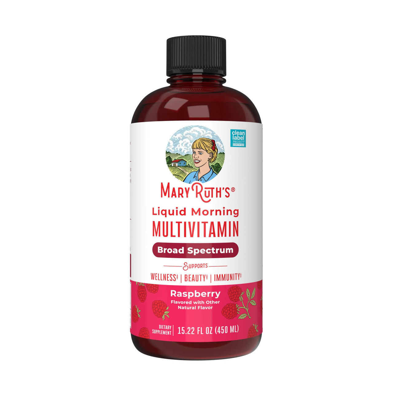 MARYRUTH'S Multivitamin for Women, Men & Kids | Liquid Morning Multivitamin | Vitamin A C D E B6 B12 Biotin Zinc | Beauty | Vegan | Non-GMO | Gluten Free | 15 Servings