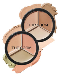Thumbnail for THE SAEM Cover Perfection Triple Pot Concealer 01 Correct Beige + 02 Contour Beige - 3 Color Concealer for Medium & Natural Tone - Full Coverage, Correct & Conceal Redness, Dark Circles, Contouring