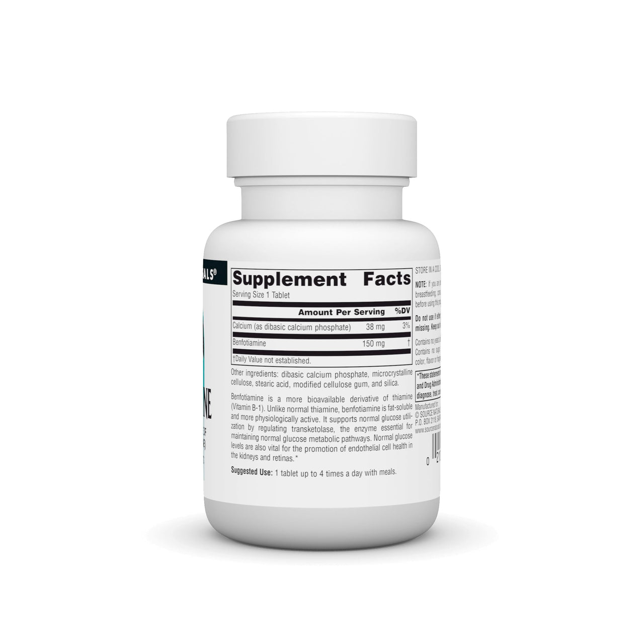 Source Naturals: Benfotiamine, Fat Soluable Source of Vitamin B-1 (Thiamine) 150 mg 30 Tablet