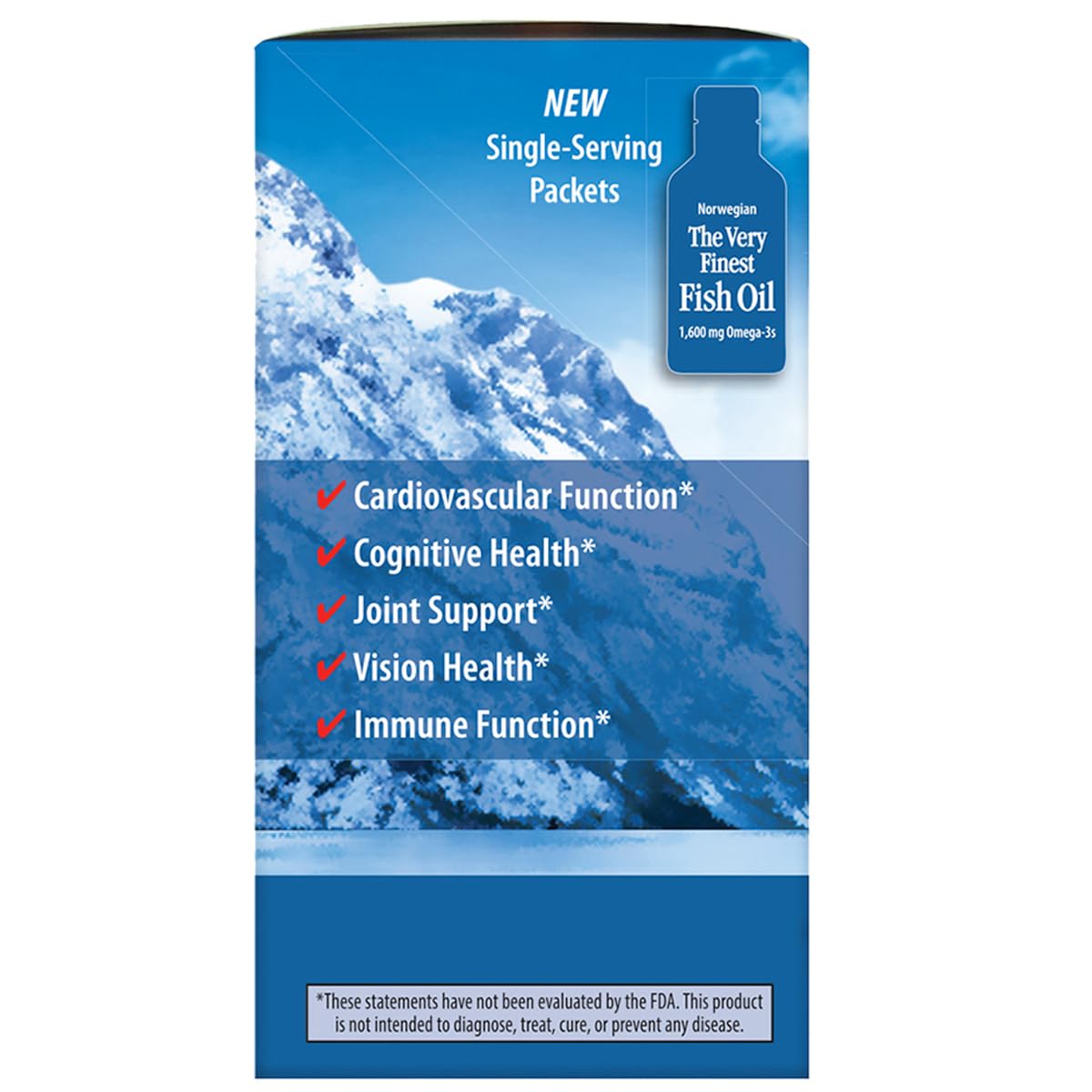 Carlson - The Very Finest Fish Oil Grab + Go Packets, Single-Serving, 1600 mg Omega-3s, Norwegian, Wild Caught, Sustainably Sourced, Box of 15 Packets, 5 mL Each