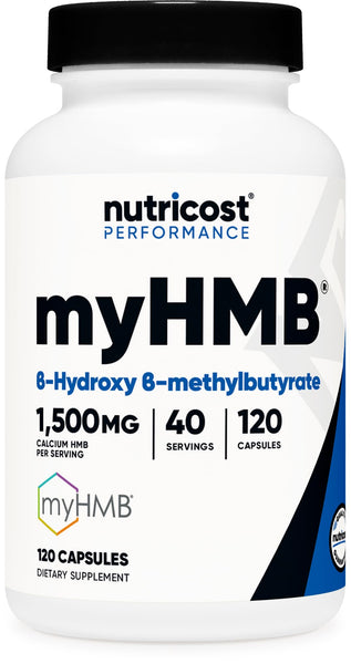 Nutricost myHMB Capsules 1,500MG Calcium HMB Per Serving, 120 Capsules, 40 Servings - Performance Line, Calcium B-Hydroxy B-Methylbutyrate Monohydrate
