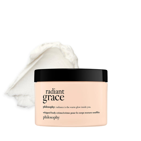philosophy radiant grace whipped body crème - luxury scented body lotion - with notes of jasmine, black cherry & sandalwood - 8 fl oz