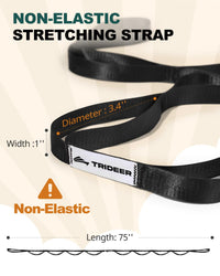Thumbnail for Trideer Stretching Strap Yoga Strap Physical Therapy for Home Workout, Exercise, Pilates and Gymnastics, 10 Loops Non-Elastic Stretch Bands with Aesthetic Packaging for Women & Men (Black)