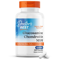Thumbnail for Doctor's Best Glucosamine Chondroitin Msm with OptiMSM Capsules, Supports Healthy Joint Structure, Function & Comfort, Non-GMO, Gluten Free, Soy Free, 240 Count (Pack of 1)