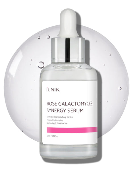 iUNIK Rose Galactomyces Synergy Vegan Face Serum 1.69 Fl Oz Naturally Fermented Rose Water Hydrating Ampoule Serum Deep Moisturizing Pore Minimizing Alcohol-free Chemical-free Korean Skincare