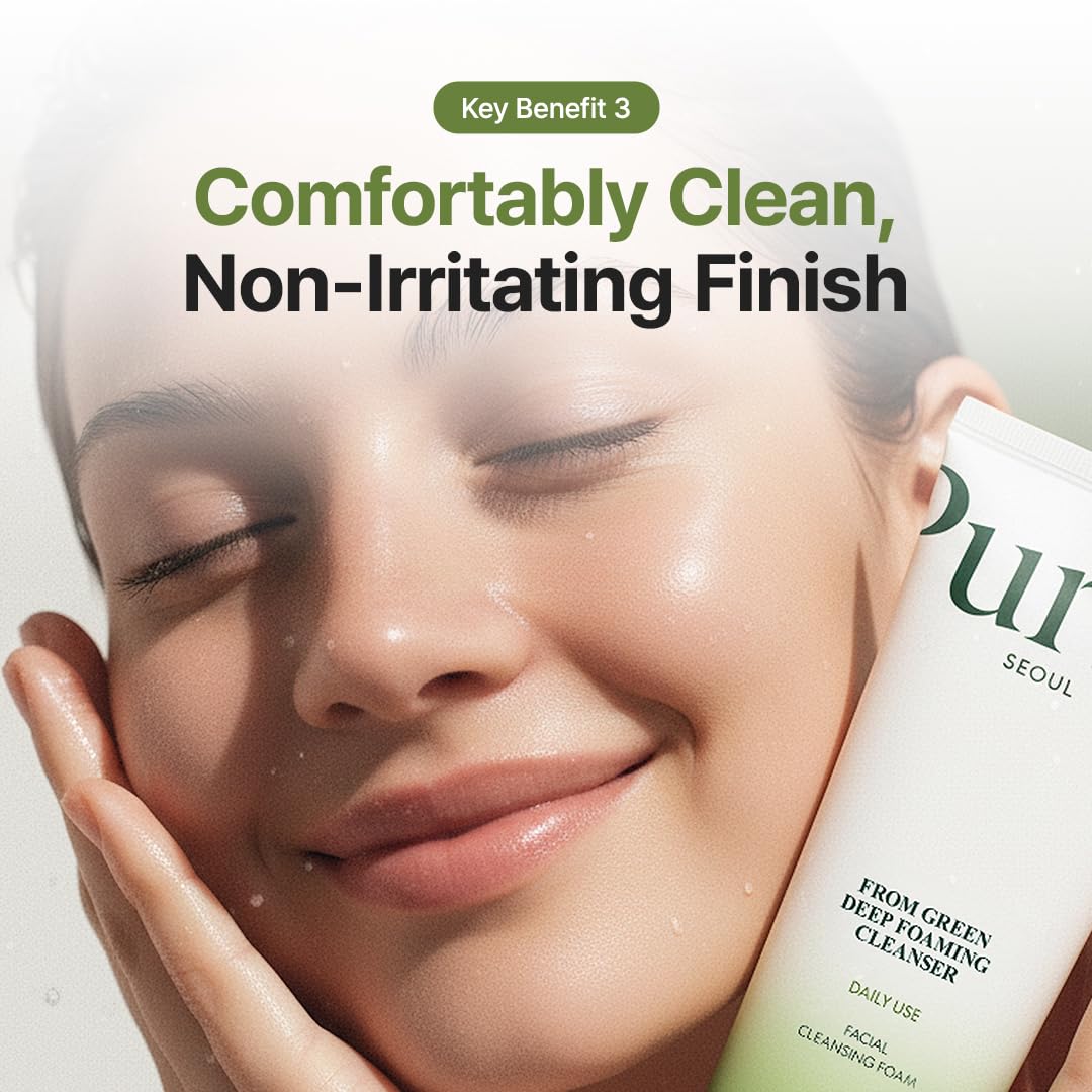 PURITO From Green Deep Foaming Cleanser 150ml / 5.07 fl.oz, pH 5.5, plant-based, natural ingredients, cruelty-free, Vegan