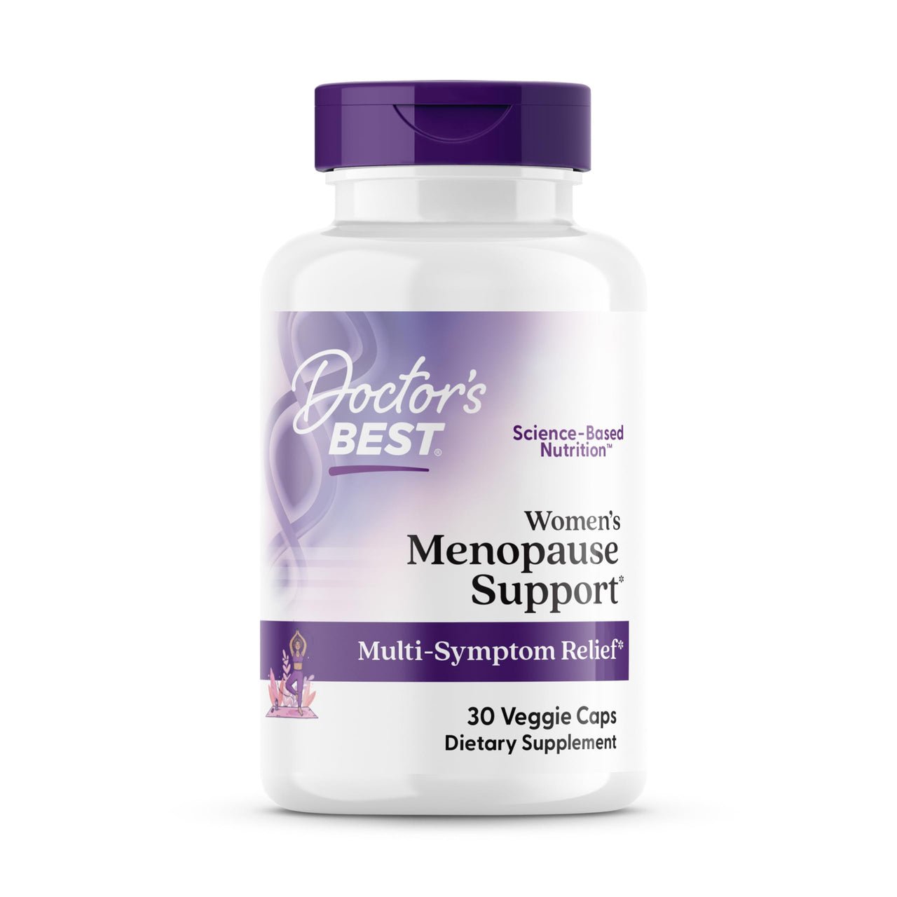 Doctor's Best Womens Menopause Support (Soy Isoflavone, Black Cohosh, Chaste Tree), Multi-Symptom Relief, Non-GMO, Gluten Free, Vegan 30 Veggie Caps
