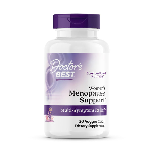 Doctors Best Womens Menopause Support (Soy Isoflavone, Black Cohosh, Chaste Tree), Multi-Symptom Relief, Non-GMO, Gluten Free, Vegan 30 Veggie Caps
