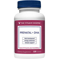 Thumbnail for The Vitamin Shoppe Prenatal + DHA Multivitamin, Supports A Healthy Pregnancy & Fetal Development (120 Tablets)