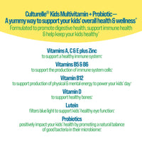 Thumbnail for Culturelle Kids Multivitamin + Probiotic For Kids (Ages 2+) - 60 Count, Peach-Orange & Mixed Berry Flavor - Digestive Health & Immune Support Gummies with Lutein to Support Eye Health