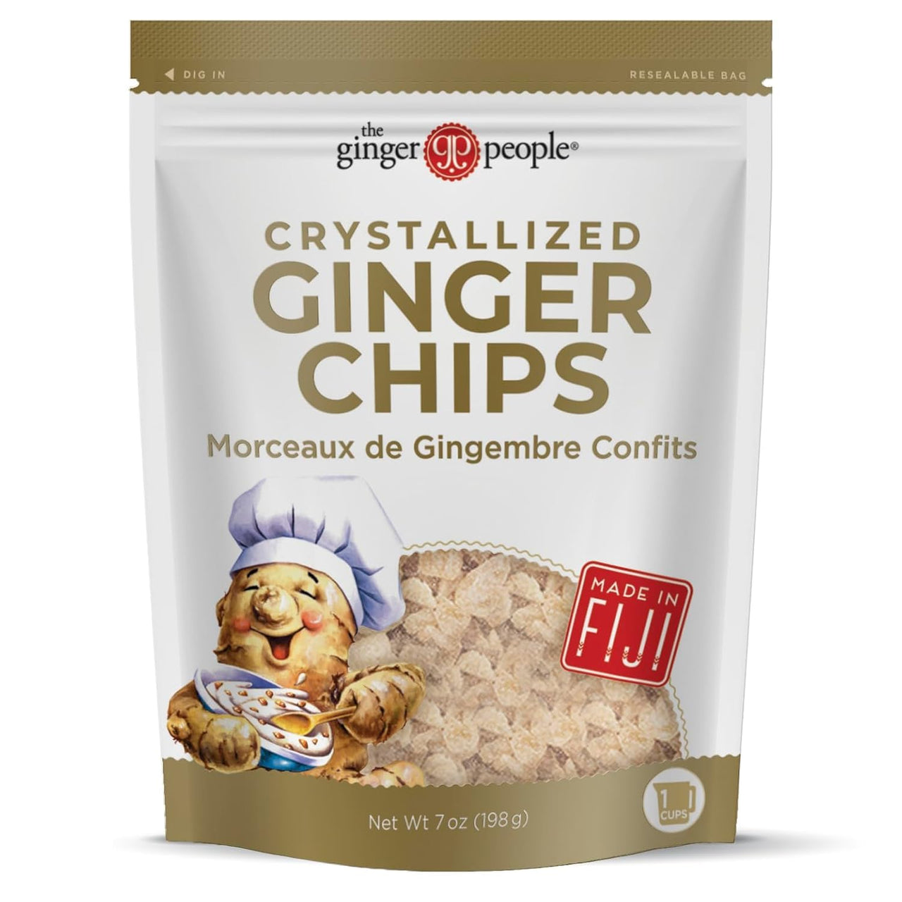 The Ginger People Crystallized Ginger Chips - 7oz Bag - Pack of 2