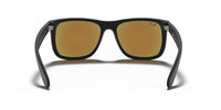 Thumbnail for Ray-Ban RB4165 Justin Rectangular Sunglasses, Rubber Black/Blue Flash, 55 mm