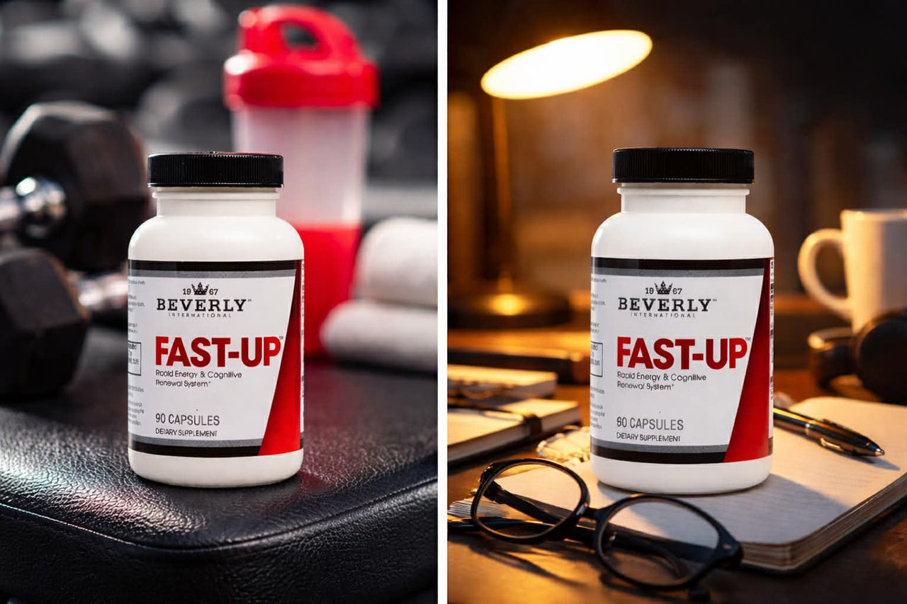 Beverly International Fast-Up, 90 Capsules. Feel-Better, Get Clarity, Clear Focus-Brain Booster. Ups Mood, New Energy, Pre-Workout Fuel, Motivation and Cognitive Performance in Moments.