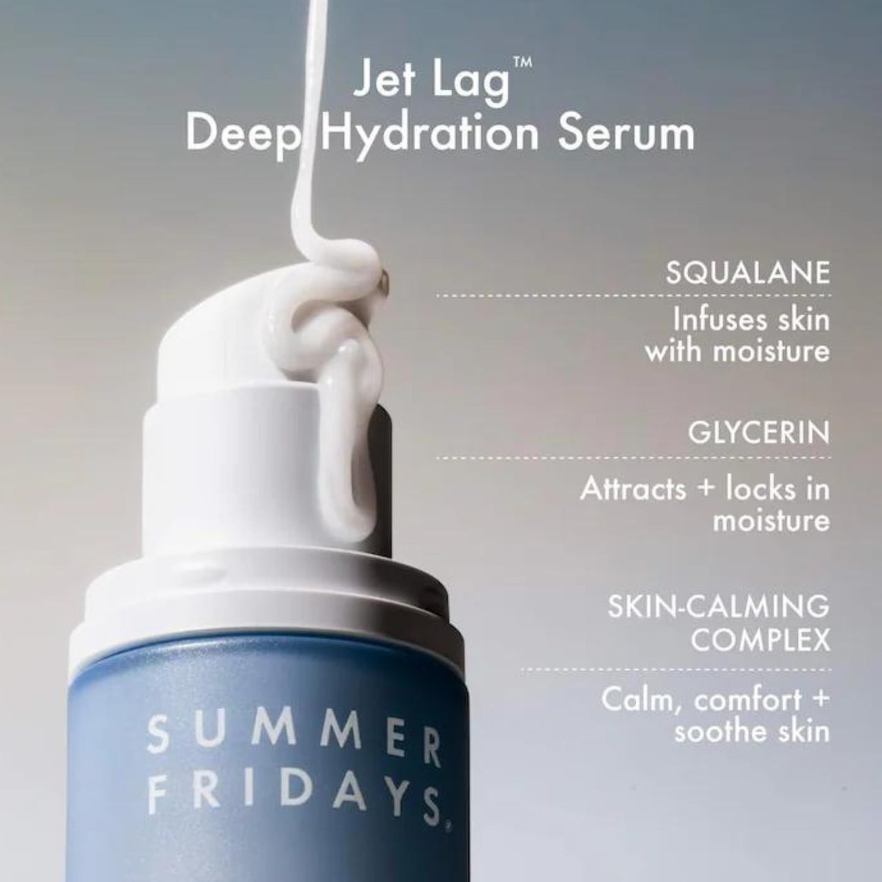 Summer Fridays Jet Lag Deep Hydration Serum - Hydrating Face Serum for Dry Skin with Glycerin & Squalane - Helps Soothe Skin, Improves Skin Barrier & the Appearance of Fine Lines & Wrinkles (1 Oz)
