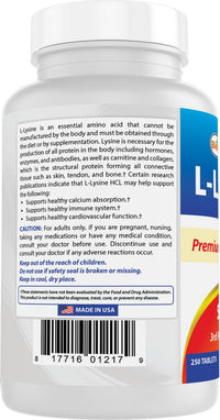 Thumbnail for Best Naturals L-Lysine 500 mg 250 Tablets