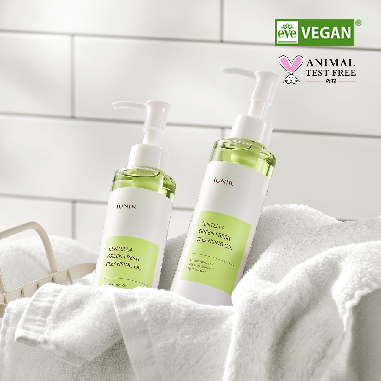 IUNIK Centella Asiatica Cleansing Oil - Pore & Sebum Control Oil Cleanser | Makeup & Sunscreen Remover for Women & Men Dry Oily Sensitive Acne-prone Skin Gentle Face & Body Wash Korean Skincare