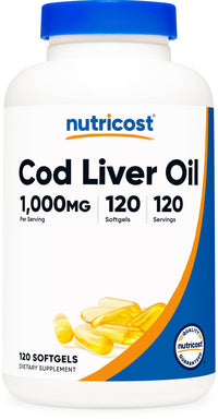 Thumbnail for Nutricost Cod Liver Oil 1000mg, 120 Softgels - Non-GMO & Gluten Free