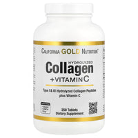 Thumbnail for California Gold Nutrition, Hydrolyzed Collagen Peptides, Type I & III, and Vitamin C, 250 Tablets
