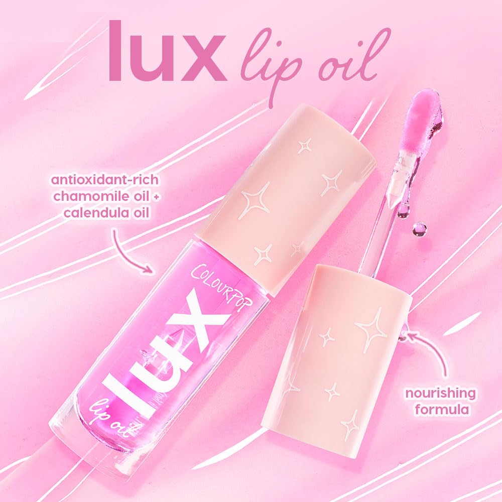 ColourPop Lux Lip Oil - Hydrating, Sheer Tinted Lip Oil Formulated with Antioxidant-Rich Chamomile Extract & Calendula Oil - Non-Greasy, Nourishing Pink Lip Oil - Raspberry Mojito (0.16 oz)