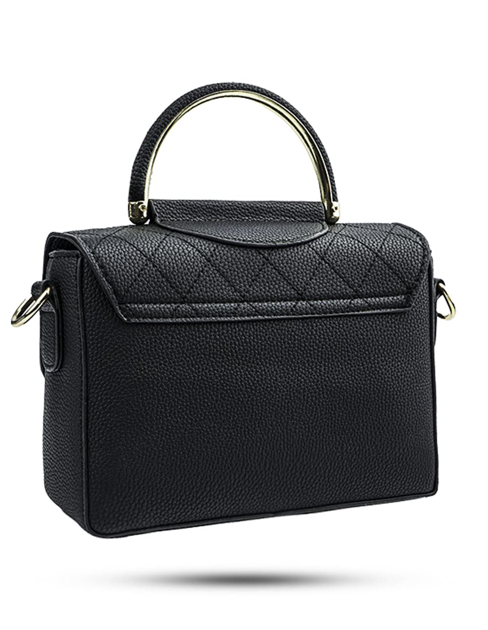 Covelin Women's Small Leather Handbag Tote Shoulder Crossbody Bag Black