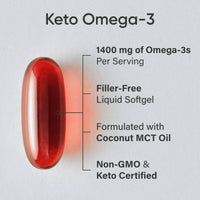 Thumbnail for Sports Research Keto Omega Fish Oil with Wild Sockeye Salmon, Antarctic Krill Oil, Astaxanthin & Coconut MCT Oil - 1200mg of EPA & DHA per Serving | Keto Certified & Non-GMO Verified (120 Softgels)