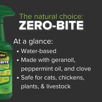 Thumbnail for PYRANHA Zero-Bite All Natural Fly Spray - Ready to Use Water Based Repellent for Horses, Dogs, Cats, Ferrets, Caged Pets, Livestock | Repels Flies, Gnats, Mosquitoes, No-See-UMS