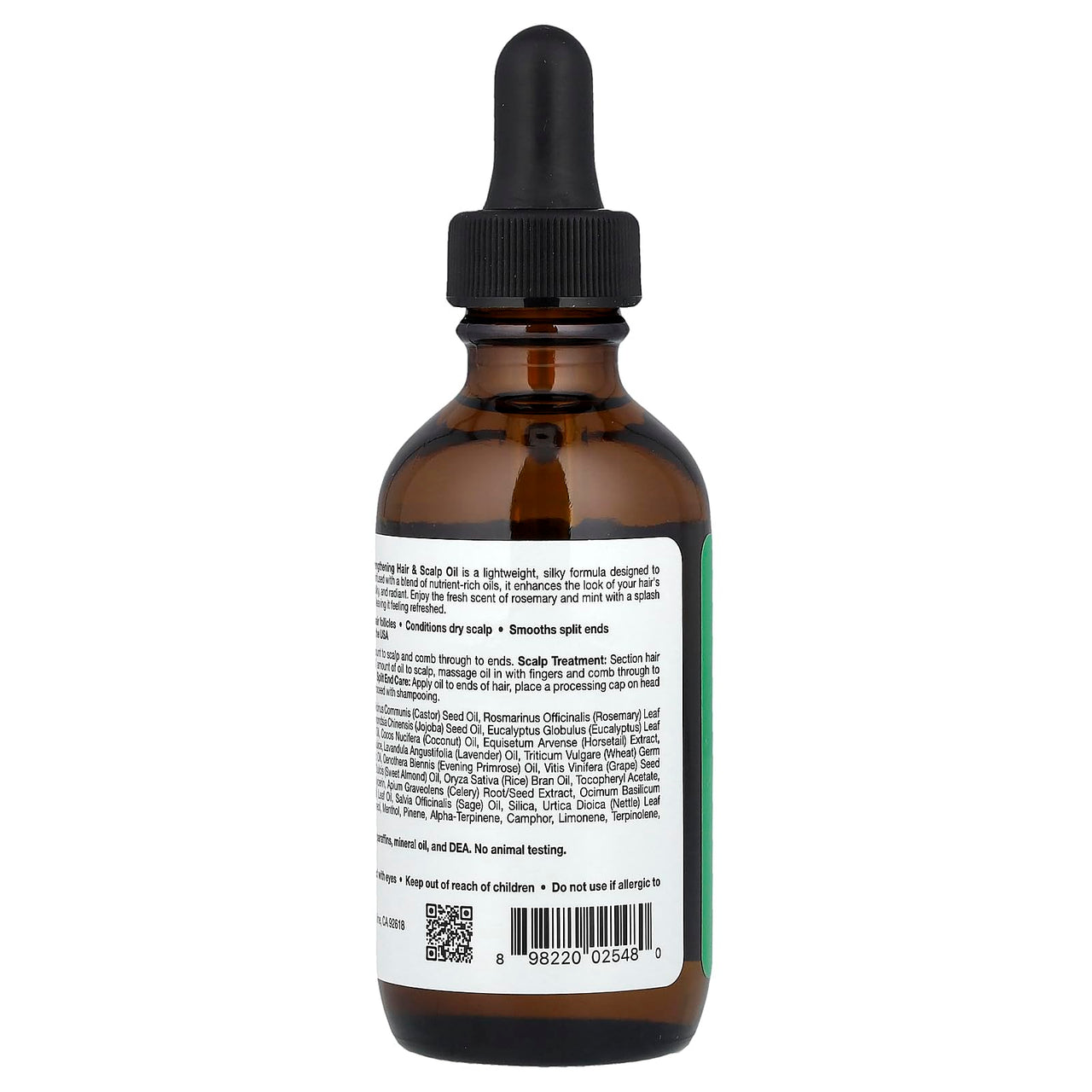 California Gold Nutrition Strengthening Hair & Scalp Oil, Biotin, Rosemary Mint, 2 fl oz (59 ml)