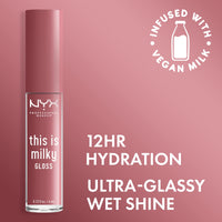 Thumbnail for NYX PROFESSIONAL MAKEUP This Is Milky Gloss, Vegan Lip Gloss, 12 Hour Hydration - Cherry Skimmed (Dusty Pink Mauve)