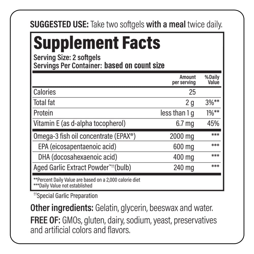 Kyolic Aged Garlic Extract Formula 150, Cholesterol & Circulation Health*, 90 softgels