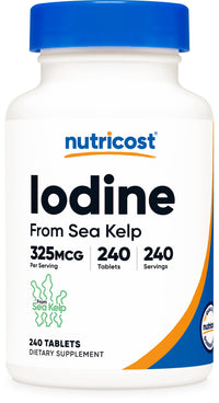 Thumbnail for Nutricost Iodine (Natural Iodine from Sea Kelp) 325mcg, 240 Tablets - Non-GMO, Gluten Free