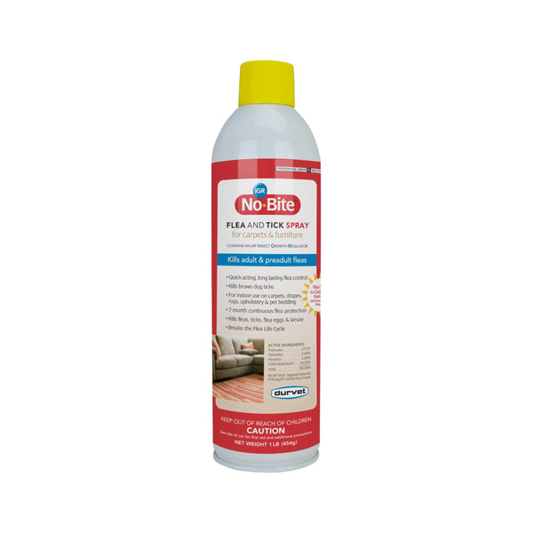 Durvet No Bite IGR Flea and Tick Spray, 16 Ounces, for Carpets and Furniture