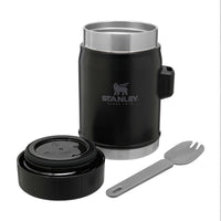 Thumbnail for Stanley Classic Food Jar and Spork 14 oz | Vacuum Insulated Food Container | Wide Mouth Screw On Lid | Packable for Travel | Stainless Steel with Leakproof Lid | BPA-Free | Matte Black