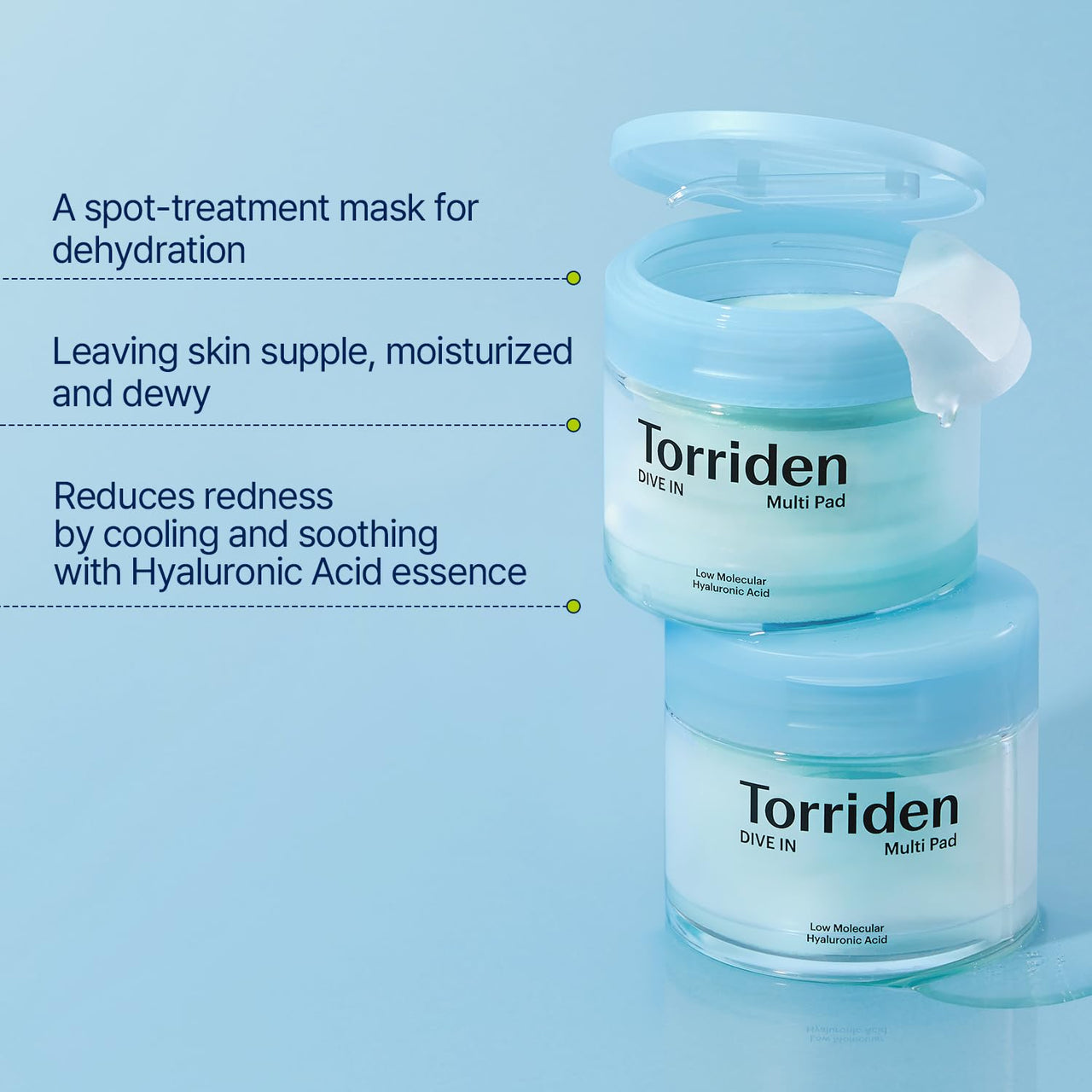 Torriden DIVE IN Multi Pad (80 pads) | Serum infused Facial Pads for Cooling, Soothing, Hydrating Spot Masking | Hyaluronic Acid, Panthenol, Allantoin