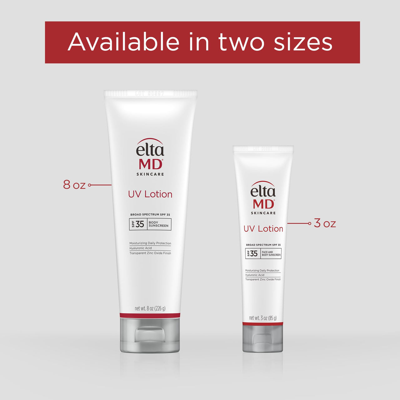 EltaMD UV Lotion Body Sunscreen, SPF 30+ Sunscreen, Body Lotion with SPF Made with Zinc Oxide and Hyaluronic Acid, 8.0 oz Pump