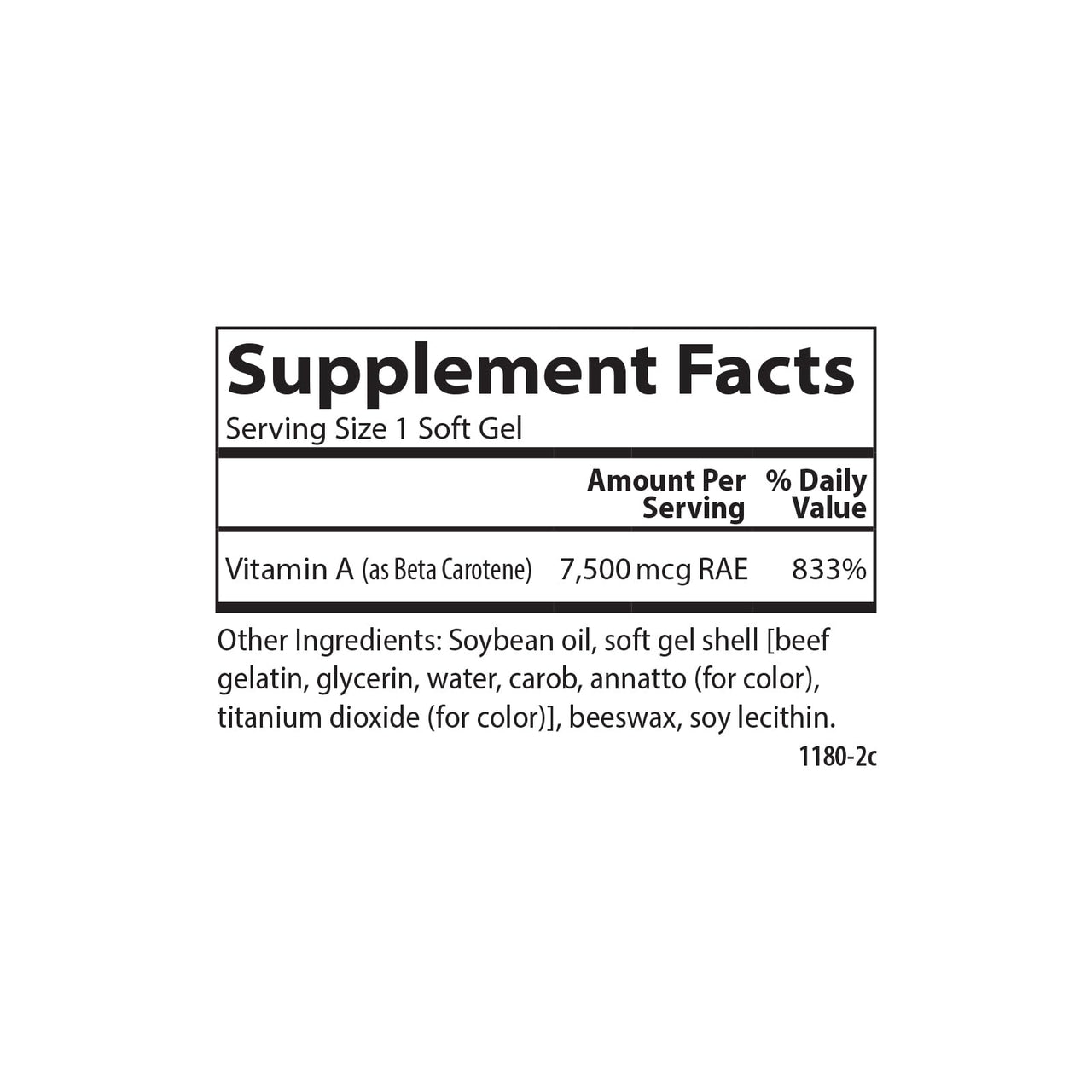 Carlson Laboratories Super Beta Carotene-25,000 IU (7,500 mcg RAE) 50 Softgel