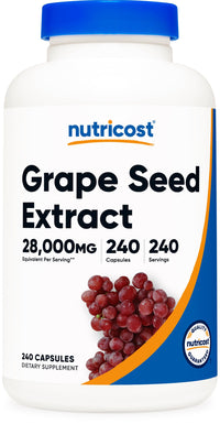 Thumbnail for Nutricost Grape Seed Extract 240 Capsules for 240 Servings Per Bottle - GMO Free and Gluten Free, Vegetarian Friendly