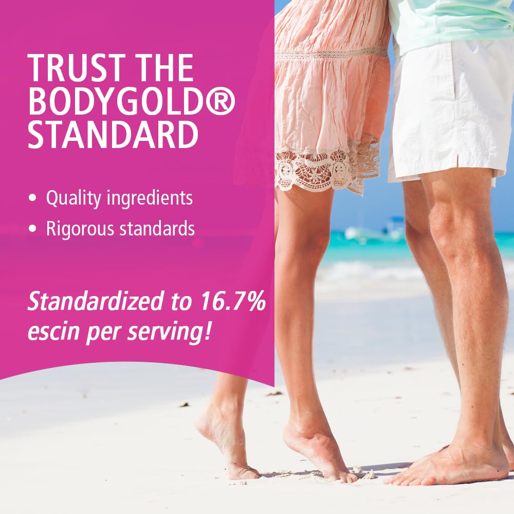Body Gold Venastat - Leg Vein Support Supplements, Horse Chestnut Supplements, Herbal Circulatory Support with Diosmin for Men & Women, Healthy Blood Flow & Circulation - 60 Veggie Capsules