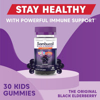 Thumbnail for Sambucol Black Elderberry Gummies for Kids - Elderberry Gummies with Zinc and Vitamin C, Chewable Supplement for Kids, Low Sugar, Berry Flavor - 30 Count