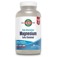 Thumbnail for KAL Magnesium Glycinate Tablets, Fully Chelated, High Absorption Formula with Magnesium Bisglycinate Chelate for Nerve, Muscle & Bone Health Support, Vegan, Gluten Free, Value Size, 240 Tablets